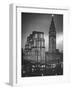 Photo Showing the Exterior of New Metropolitan Building at Night-null-Framed Photographic Print