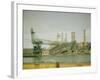 Photo Taken from Window of a Train Showing Industrial Waterfront Scene-Walker Evans-Framed Photographic Print