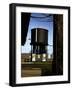 Photo Taken from Window of a Train Showing Water Storage Tower Beside Tracks-Walker Evans-Framed Photographic Print