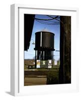 Photo Taken from Window of a Train Showing Water Storage Tower Beside Tracks-Walker Evans-Framed Photographic Print