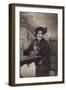 Photo, Woman and Monkey-null-Framed Photographic Print