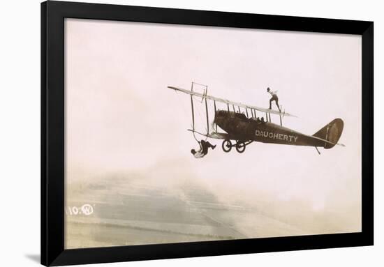 Photograph of a Wingwalkers on a Biplane-null-Framed Giclee Print