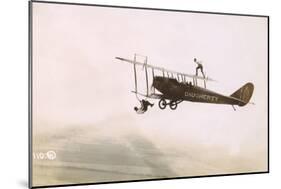 Photograph of a Wingwalkers on a Biplane-null-Mounted Giclee Print