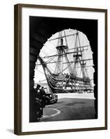 Photograph of H.M.S. Victory Docked-null-Framed Photographic Print