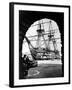 Photograph of H.M.S. Victory Docked-null-Framed Photographic Print