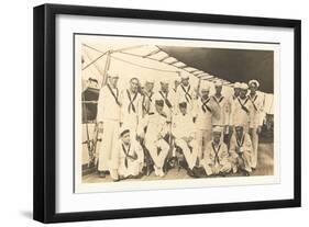 Photograph of Sailors aboard Ship-null-Framed Art Print