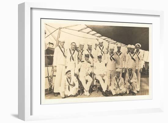 Photograph of Sailors aboard Ship-null-Framed Art Print