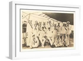 Photograph of Sailors aboard Ship-null-Framed Art Print