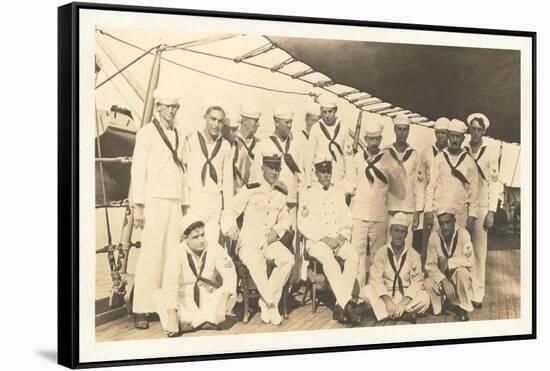 Photograph of Sailors aboard Ship-null-Framed Stretched Canvas