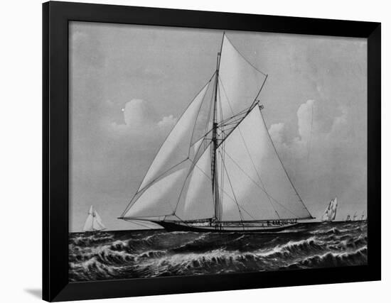 Photograph of Sketch of the Thistle, the Losing Scottish Entry in Race for America's Cup in 1887-null-Framed Photographic Print