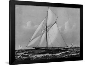 Photograph of Sketch of the Thistle, the Losing Scottish Entry in Race for America's Cup in 1887-null-Framed Photographic Print