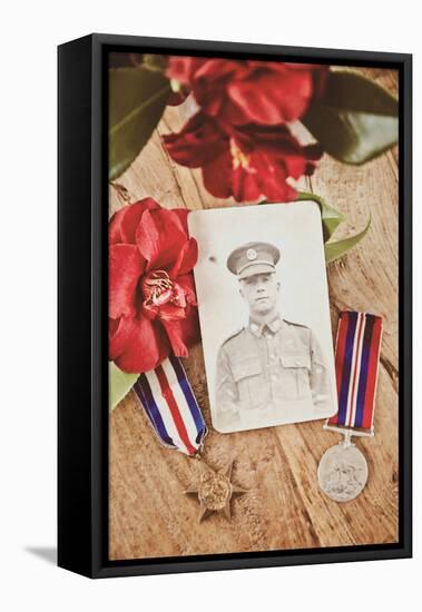 Photograph of Soldier in Uniform-Steve Allsopp-Framed Stretched Canvas