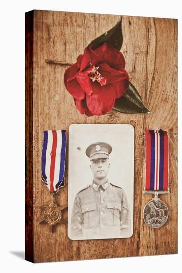 Photograph of Soldier in Uniform-Steve Allsopp-Stretched Canvas