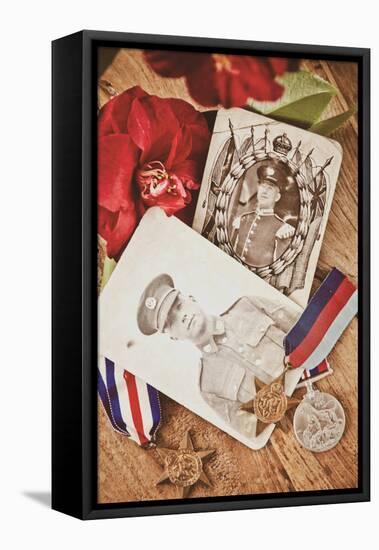 Photograph of Soldier in Uniform-Steve Allsopp-Framed Stretched Canvas