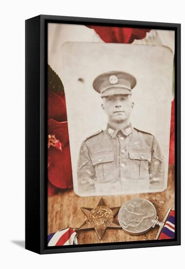 Photograph of Soldier in Uniform-Steve Allsopp-Framed Stretched Canvas