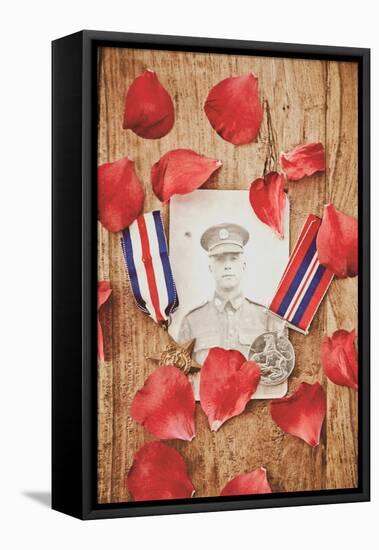 Photograph of Soldier in Uniform-Steve Allsopp-Framed Stretched Canvas