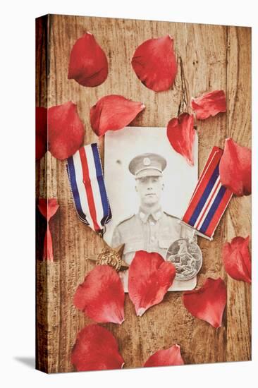 Photograph of Soldier in Uniform-Steve Allsopp-Stretched Canvas