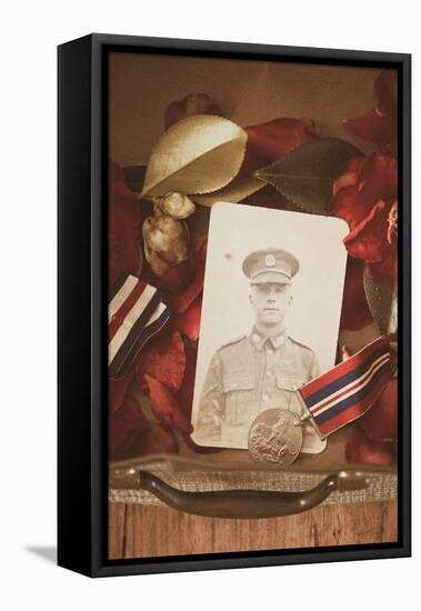 Photograph of Soldier in Uniform-Steve Allsopp-Framed Stretched Canvas