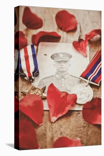 Photograph of Soldier in Uniform-Steve Allsopp-Stretched Canvas