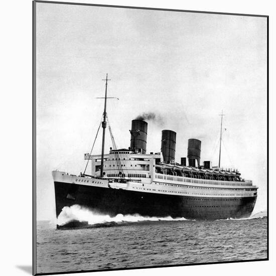 Photograph of the R.M.S. 'Queen Mary' on Sea Trials, Prior to Her Maiden Voyage, May 1936-null-Mounted Photographic Print