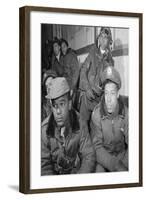 Photograph of Tuskegee Airmen Attending a Briefing in Ramitelli, Italy, March 1945-null-Framed Art Print