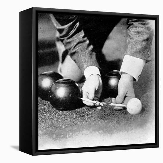 Photograph Showing the Measuring from a 'Jack' During a Game of Bowls, Britain, 1903-null-Framed Stretched Canvas