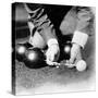 Photograph Showing the Measuring from a 'Jack' During a Game of Bowls, Britain, 1903-null-Stretched Canvas