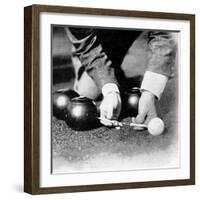 Photograph Showing the Measuring from a 'Jack' During a Game of Bowls, Britain, 1903-null-Framed Photographic Print