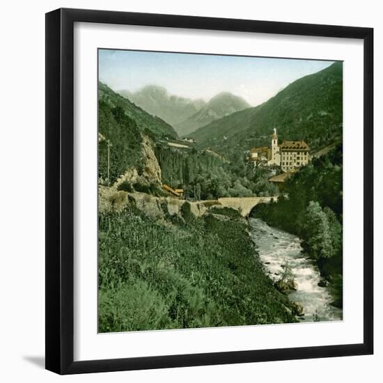 Photograph Taken from the Former Road to Moutiers, Brides-Les-Bains (Savoy, France)-Leon, Levy et Fils-Framed Photographic Print