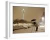Photographer Anthony Evora Uses an Umbrella to Keep Falling Snow Off of His Camera, in Seattle-null-Framed Photographic Print