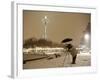 Photographer Anthony Evora Uses an Umbrella to Keep Falling Snow Off of His Camera, in Seattle-null-Framed Photographic Print