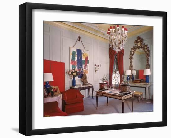 Photographer Cecil Beaton's Living Room in His Suite at the Plaza Hotel-Dmitri Kessel-Framed Premium Photographic Print