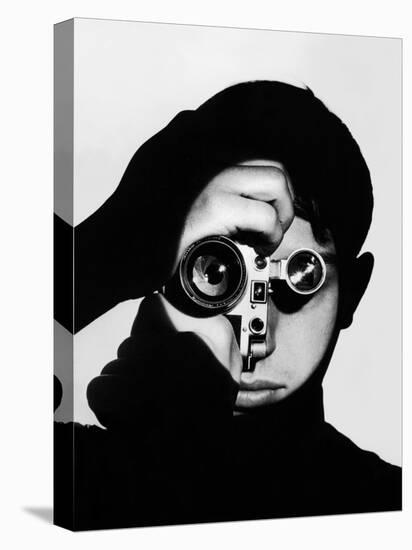 Photographer Dennis Stock Holding Camera to His Face-Andreas Feininger-Stretched Canvas