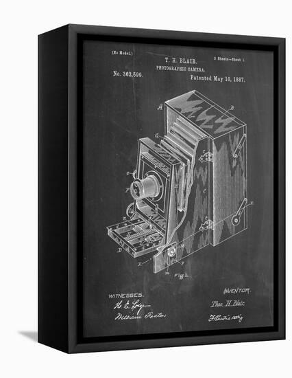 Photographic Camera 1887 Patent-null-Framed Stretched Canvas