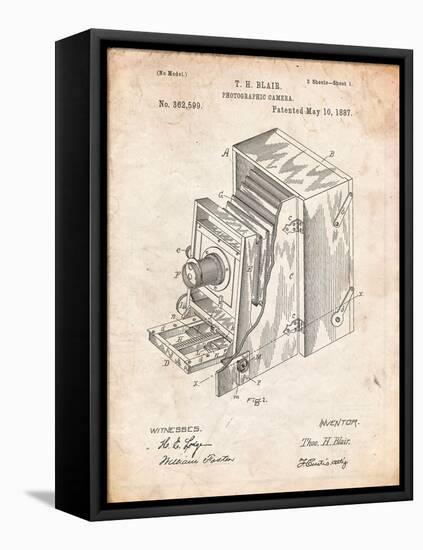 Photographic Camera 1887 Patent-Cole Borders-Framed Stretched Canvas