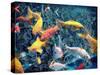 Photographic Layer Work from Swimming Fishes and Leafes-Alaya Gadeh-Stretched Canvas