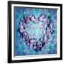 Photographic Layer Work of a Heart from Seashells and Floral Ornaments in Blue Lavender Tones-Alaya Gadeh-Framed Photographic Print