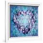 Photographic Layer Work of a Heart from Seashells and Floral Ornaments in Blue Lavender Tones-Alaya Gadeh-Framed Photographic Print