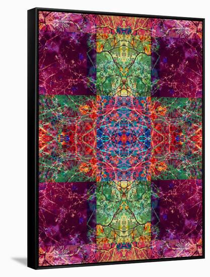Photographic Layer Work Ornament from Trees Multicolor-Alaya Gadeh-Framed Stretched Canvas