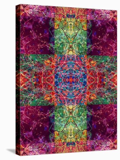 Photographic Layer Work Ornament from Trees Multicolor-Alaya Gadeh-Stretched Canvas