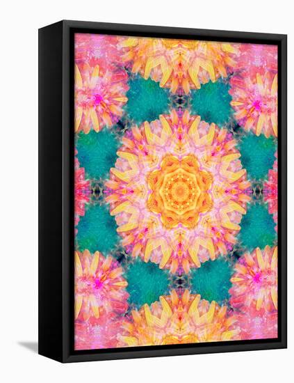 Photographic Mandala Ornament from Flowers-Alaya Gadeh-Framed Stretched Canvas