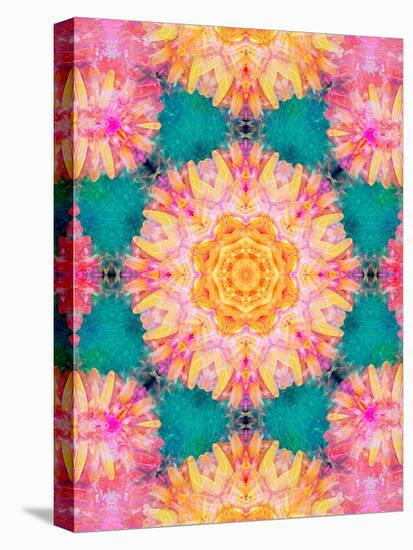 Photographic Mandala Ornament from Flowers-Alaya Gadeh-Stretched Canvas