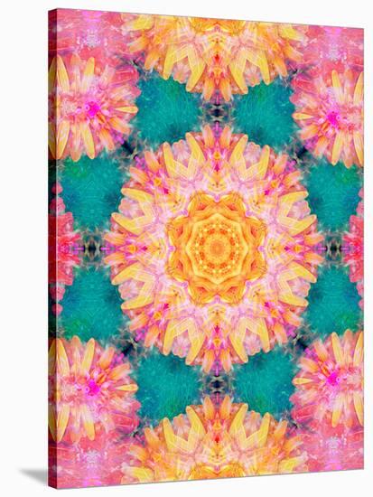 Photographic Mandala Ornament from Flowers-Alaya Gadeh-Stretched Canvas