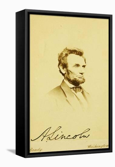 Photographic Portrait of Abraham Lincoln, 1864-Mathew Brady-Framed Stretched Canvas