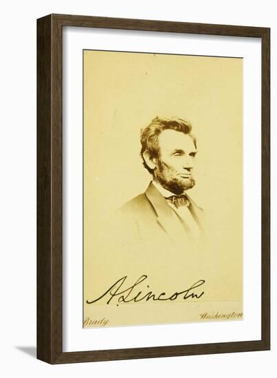 Photographic Portrait of Abraham Lincoln, 1864-Mathew Brady-Framed Giclee Print