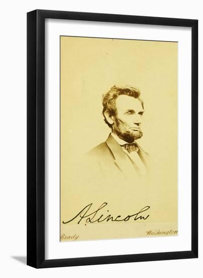 Photographic Portrait of Abraham Lincoln, 1864-Mathew Brady-Framed Giclee Print