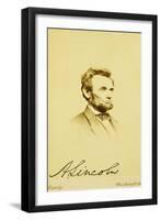 Photographic Portrait of Abraham Lincoln, 1864-Mathew Brady-Framed Giclee Print