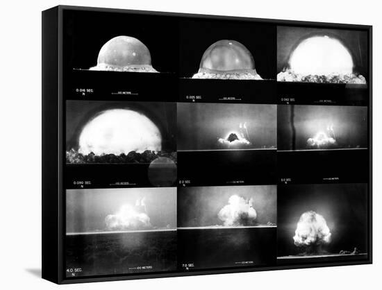 Photographic Sequence of the Trinity Test, the First Manmade Nuclear Explosion-null-Framed Stretched Canvas