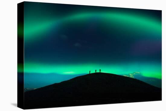 Photographing Auroras and Icebergs at Glacial Lagoon, Vatnajokull Ice Cap, Iceland-Ragnar Th Sigurdsson-Stretched Canvas