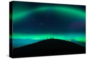 Photographing Auroras and Icebergs at Glacial Lagoon, Vatnajokull Ice Cap, Iceland-Ragnar Th Sigurdsson-Stretched Canvas